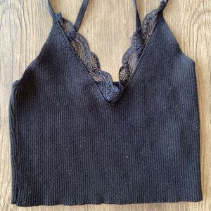 Black Crop Tank Top from Shein